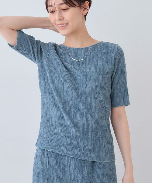 INDIVI/インディヴィ 【日本製/SETUP可能】ブークレーカットソー ブルー(091) 13(LL) INDIVI/インディヴィ 【日本製/SETUP可能】ブークレーカットソー ブルー(091) 13(LL)