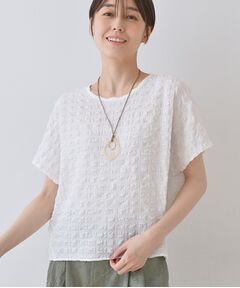 INDIVI / インディヴィ カットソー | 【洗える／凹凸素材／UVケア】コンパクトトップス