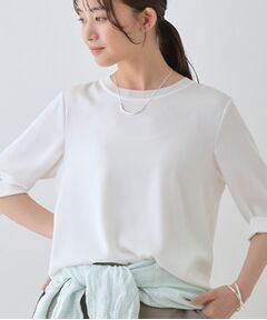 INDIVI / インディヴィ シャツ・ブラウス | 【洗える／5分袖】シルク風素材オフィスブラウス