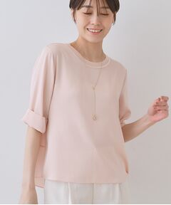 INDIVI / インディヴィ シャツ・ブラウス | 【洗える／5分袖】シルク風素材オフィスブラウス