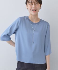 INDIVI / インディヴィ シャツ・ブラウス | 【洗える／5分袖】シルク風素材オフィスブラウス