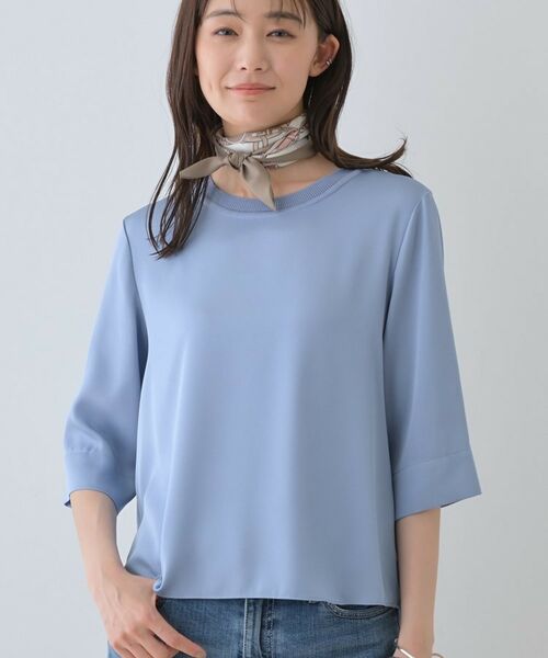 INDIVI / インディヴィ シャツ・ブラウス | 【洗える／5分袖】シルク風素材オフィスブラウス | 詳細12