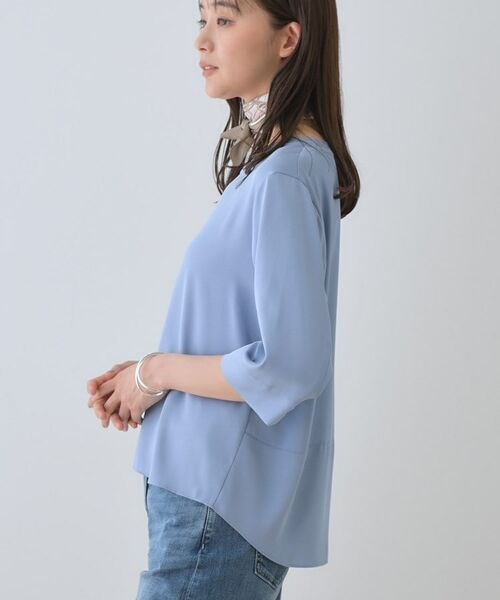 INDIVI / インディヴィ シャツ・ブラウス | 【洗える／5分袖】シルク風素材オフィスブラウス | 詳細13