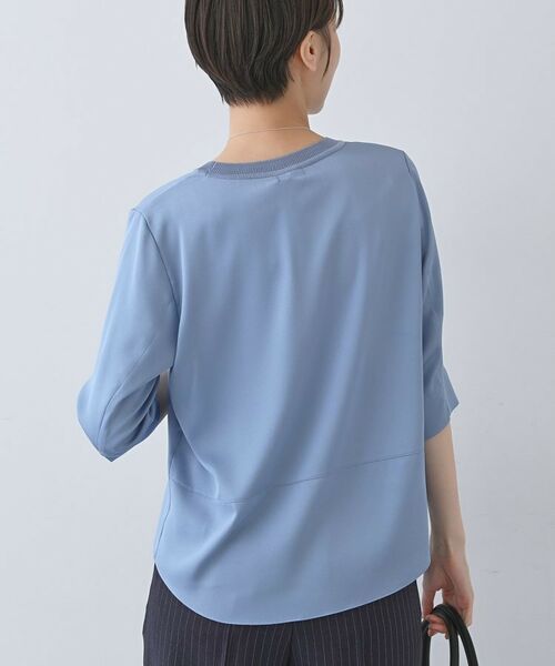 INDIVI / インディヴィ シャツ・ブラウス | 【洗える／5分袖】シルク風素材オフィスブラウス | 詳細15