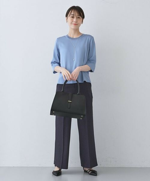 INDIVI / インディヴィ シャツ・ブラウス | 【洗える／5分袖】シルク風素材オフィスブラウス | 詳細16