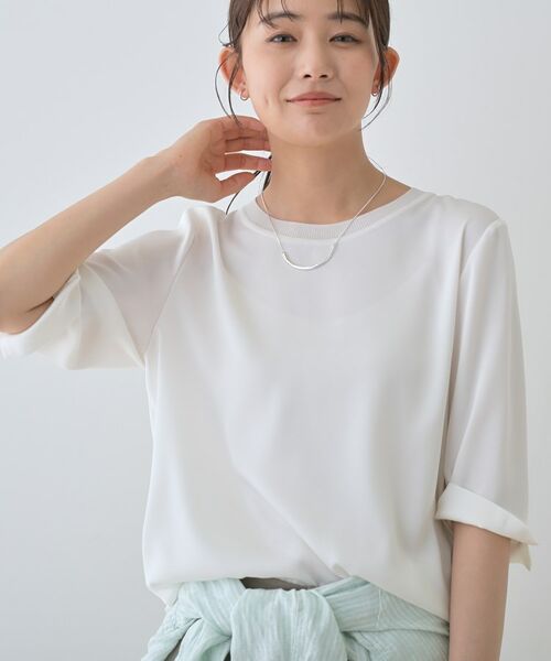 INDIVI / インディヴィ シャツ・ブラウス | 【洗える／5分袖】シルク風素材オフィスブラウス | 詳細2