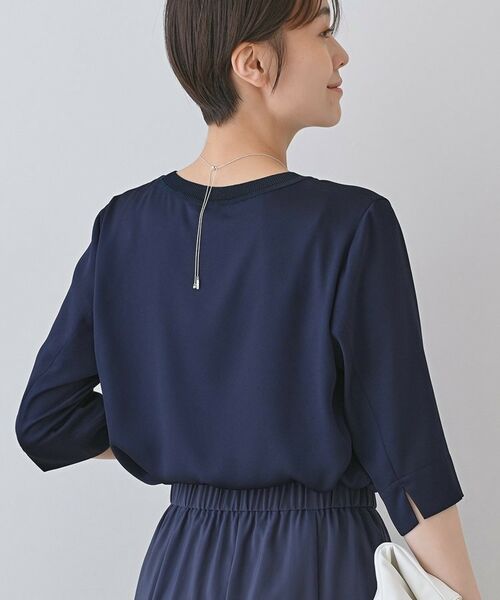 INDIVI / インディヴィ シャツ・ブラウス | 【洗える／5分袖】シルク風素材オフィスブラウス | 詳細20