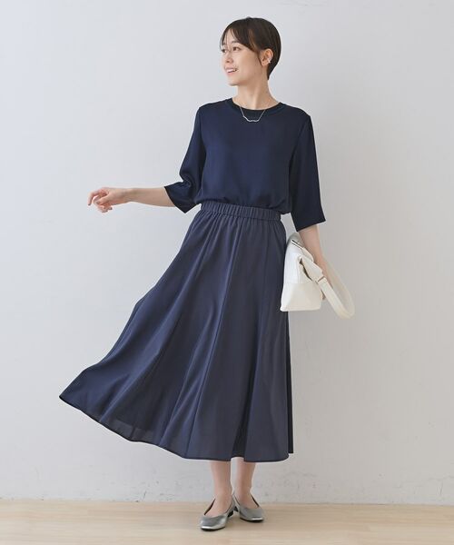 INDIVI / インディヴィ シャツ・ブラウス | 【洗える／5分袖】シルク風素材オフィスブラウス | 詳細21