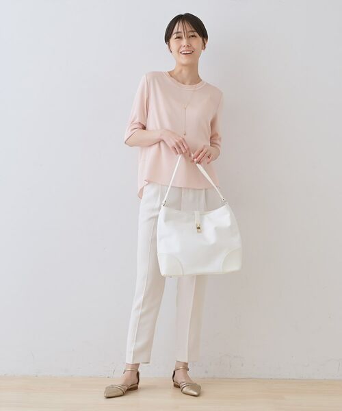 INDIVI / インディヴィ シャツ・ブラウス | 【洗える／5分袖】シルク風素材オフィスブラウス | 詳細24