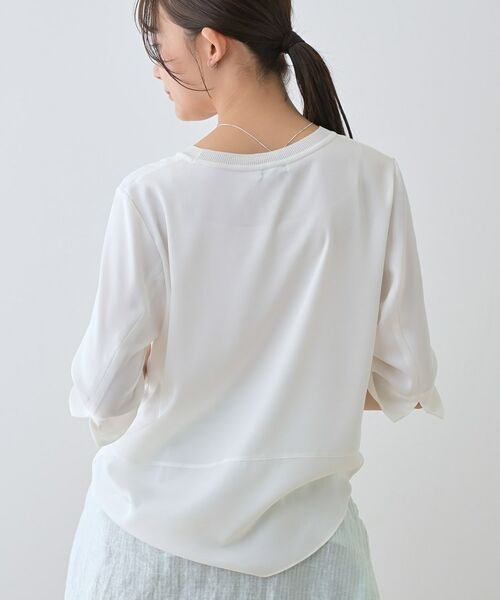 INDIVI / インディヴィ シャツ・ブラウス | 【洗える／5分袖】シルク風素材オフィスブラウス | 詳細30