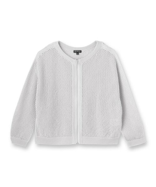 INDIVI / インディヴィ カーディガン・ボレロ | 【洗える/コットン100%】メッシュ柄ニットブルゾン | 詳細1