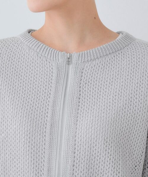 INDIVI / インディヴィ カーディガン・ボレロ | 【洗える/コットン100%】メッシュ柄ニットブルゾン | 詳細17