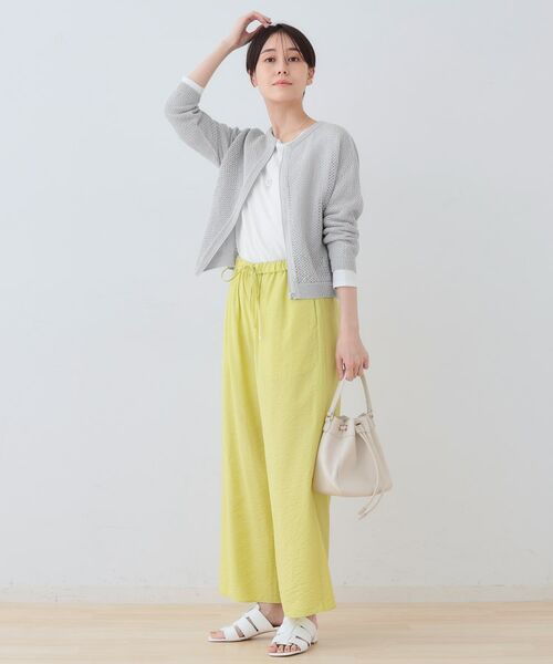 INDIVI / インディヴィ カーディガン・ボレロ | 【洗える/コットン100%】メッシュ柄ニットブルゾン | 詳細8