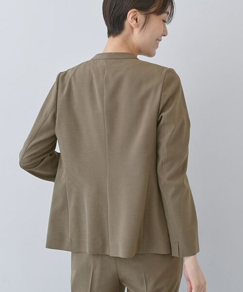 INDIVI / インディヴィ ノーカラージャケット | 【洗える／夏スーツ】ミニ千鳥柄ノーカラージャケット | 詳細11