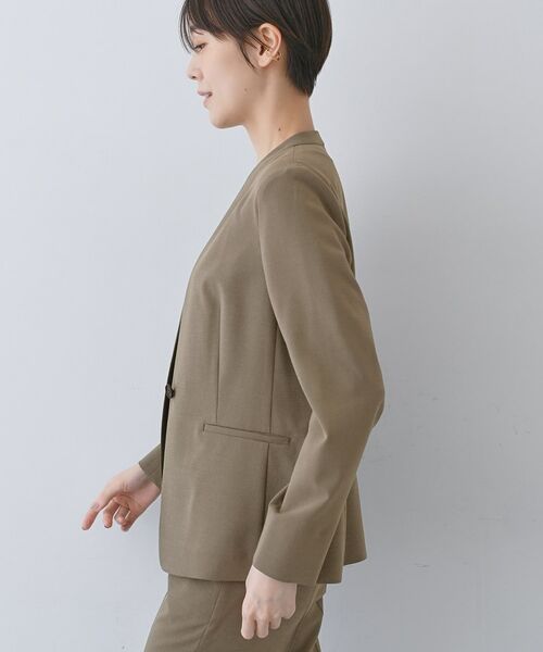 INDIVI / インディヴィ ノーカラージャケット | 【洗える／夏スーツ】ミニ千鳥柄ノーカラージャケット | 詳細14