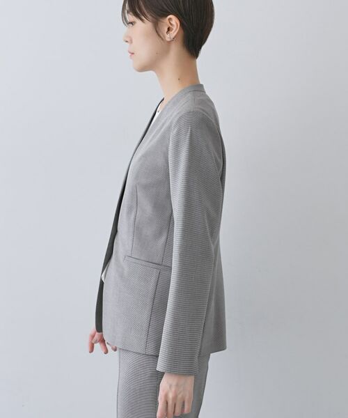 INDIVI / インディヴィ ノーカラージャケット | 【洗える／夏スーツ】ミニ千鳥柄ノーカラージャケット | 詳細19