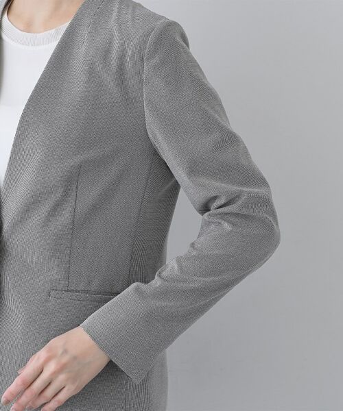 INDIVI / インディヴィ ノーカラージャケット | 【洗える／夏スーツ】ミニ千鳥柄ノーカラージャケット | 詳細22