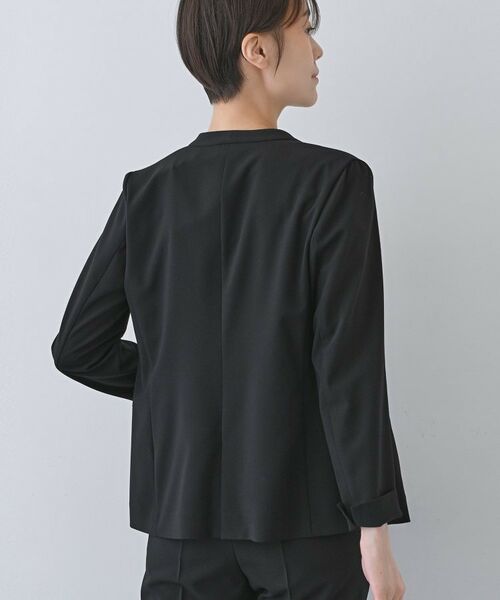 INDIVI / インディヴィ ノーカラージャケット | 【洗える／夏スーツ】ミニ千鳥柄ノーカラージャケット | 詳細3