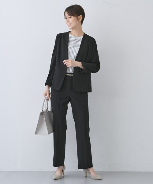 INDIVI / インディヴィ ノーカラージャケット | 【洗える／夏スーツ】ミニ千鳥柄ノーカラージャケット | 詳細4