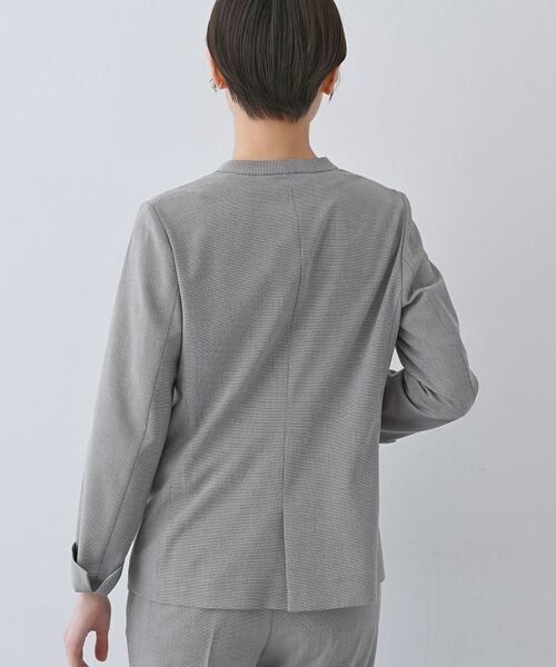 INDIVI / インディヴィ ノーカラージャケット | 【洗える／夏スーツ】ミニ千鳥柄ノーカラージャケット | 詳細7