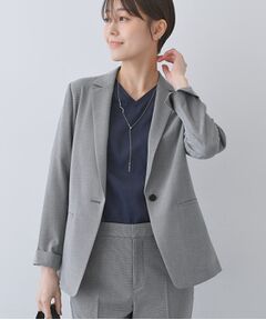 INDIVI / インディヴィ テーラードジャケット | 【洗える／夏スーツ】ミニ千鳥柄テーラードカラージャケット