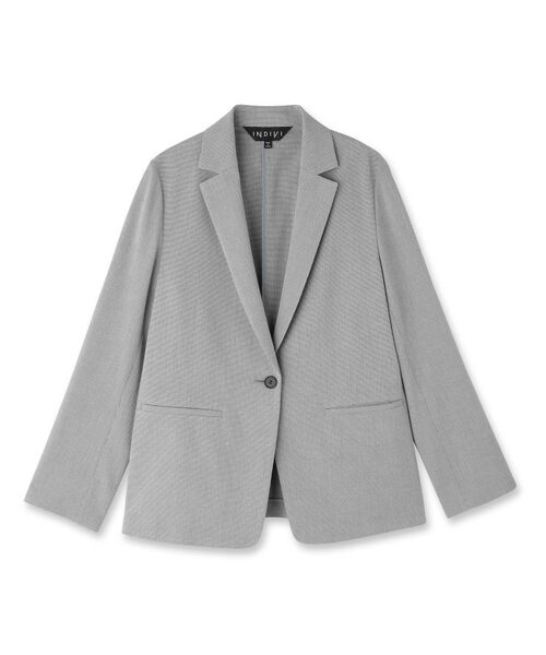 INDIVI / インディヴィ テーラードジャケット | 【洗える/夏スーツ】ミニ千鳥柄テーラードカラージャケット | 詳細1