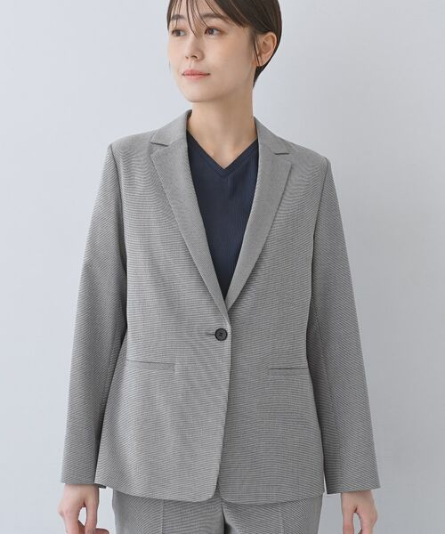 INDIVI / インディヴィ テーラードジャケット | 【洗える/夏スーツ】ミニ千鳥柄テーラードカラージャケット | 詳細18