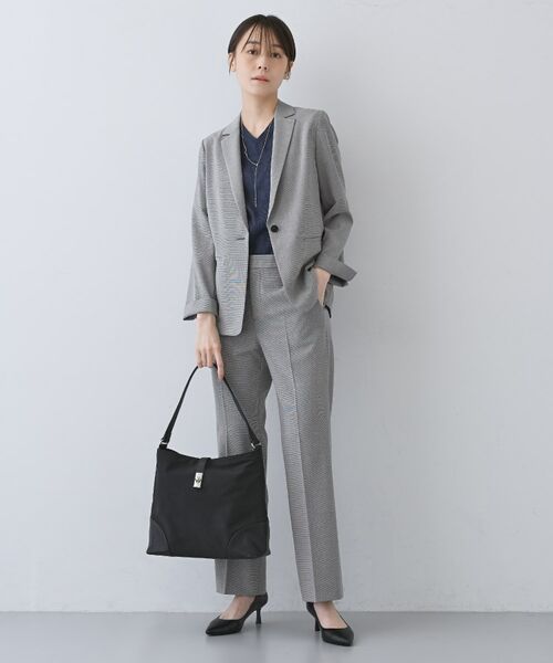 INDIVI / インディヴィ テーラードジャケット | 【洗える/夏スーツ】ミニ千鳥柄テーラードカラージャケット | 詳細8
