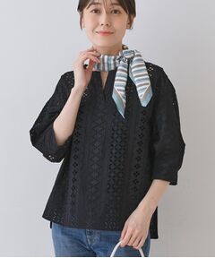 INDIVI / インディヴィ シャツ・ブラウス | 【刺繍／レース】スラッシュネックブラウス