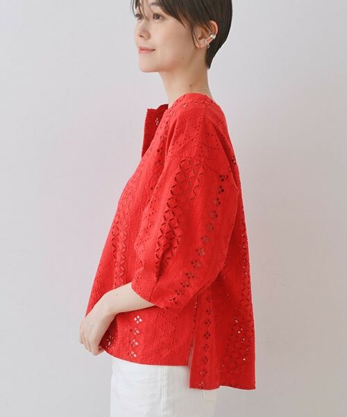 INDIVI / インディヴィ シャツ・ブラウス | 【刺繍／レース】スラッシュネックブラウス | 詳細10