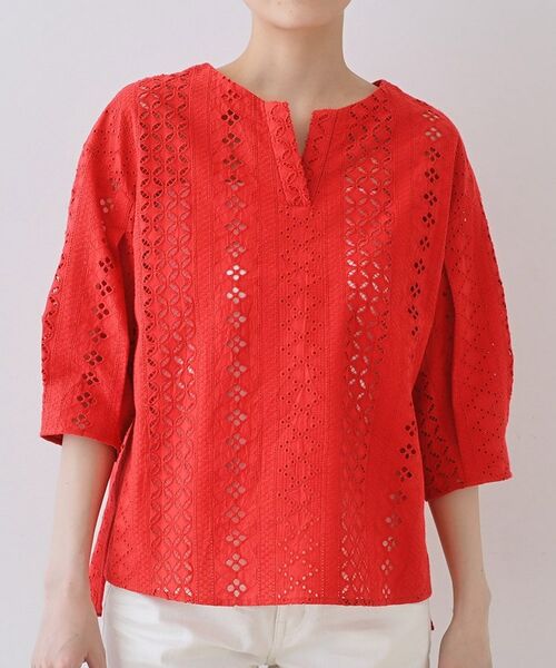 INDIVI / インディヴィ シャツ・ブラウス | 【刺繍／レース】スラッシュネックブラウス | 詳細14