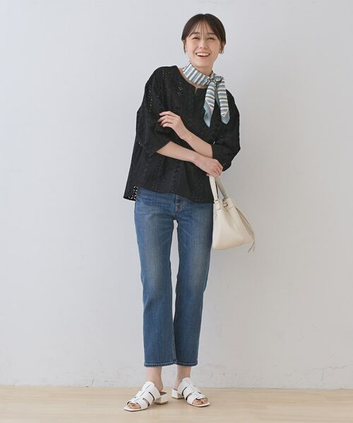 INDIVI / インディヴィ シャツ・ブラウス | 【刺繍／レース】スラッシュネックブラウス | 詳細8