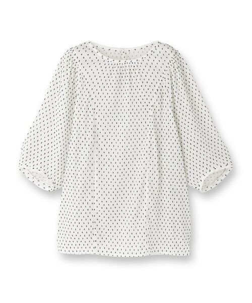INDIVI / インディヴィ シャツ・ブラウス | 【洗える/ドット柄/凹凸素材】袖コンシャスドルマンブラウス | 詳細1