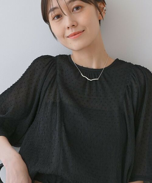 INDIVI / インディヴィ シャツ・ブラウス | 【洗える/ドット柄/凹凸素材】袖コンシャスドルマンブラウス | 詳細19