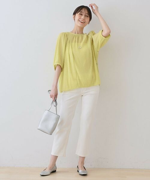 INDIVI / インディヴィ シャツ・ブラウス | 【洗える/ドット柄/凹凸素材】袖コンシャスドルマンブラウス | 詳細26