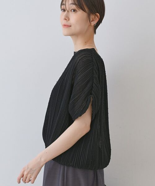 INDIVI / インディヴィ シャツ・ブラウス | 【洗える／ドット柄／凹凸素材】プリーツデザインブラウス | 詳細15