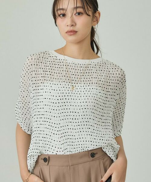 INDIVI / インディヴィ シャツ・ブラウス | 【洗える／ドット柄／凹凸素材】プリーツデザインブラウス | 詳細23