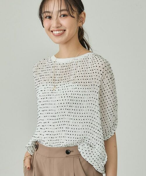 INDIVI / インディヴィ シャツ・ブラウス | 【洗える／ドット柄／凹凸素材】プリーツデザインブラウス | 詳細24