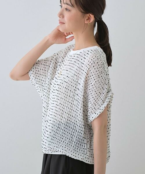 INDIVI / インディヴィ シャツ・ブラウス | 【洗える／ドット柄／凹凸素材】プリーツデザインブラウス | 詳細27