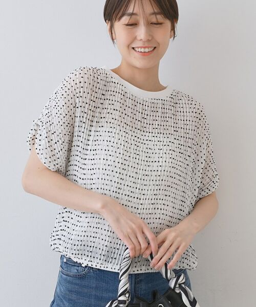 INDIVI / インディヴィ シャツ・ブラウス | 【洗える／ドット柄／凹凸素材】プリーツデザインブラウス | 詳細29