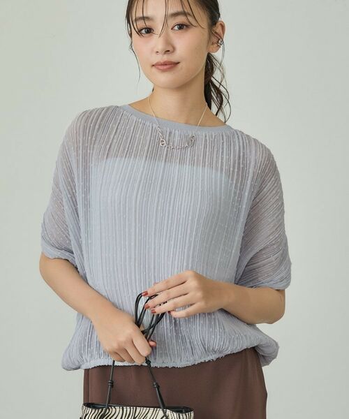 INDIVI / インディヴィ シャツ・ブラウス | 【洗える／ドット柄／凹凸素材】プリーツデザインブラウス | 詳細3