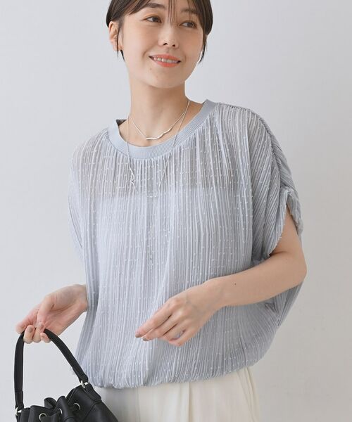 INDIVI / インディヴィ シャツ・ブラウス | 【洗える／ドット柄／凹凸素材】プリーツデザインブラウス | 詳細5