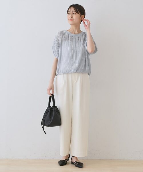 INDIVI / インディヴィ シャツ・ブラウス | 【洗える／ドット柄／凹凸素材】プリーツデザインブラウス | 詳細7