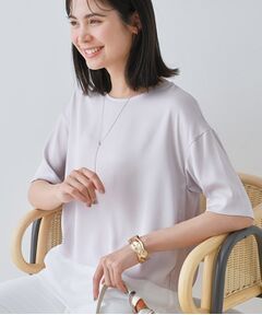 INDIVI / インディヴィ カットソー | 【洗える】裾シアー半袖トップス