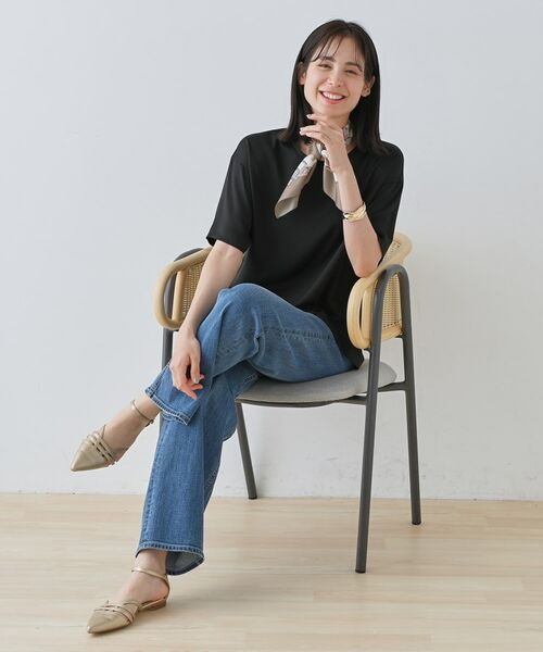 INDIVI / インディヴィ カットソー | 【洗える】裾シアー半袖トップス | 詳細11