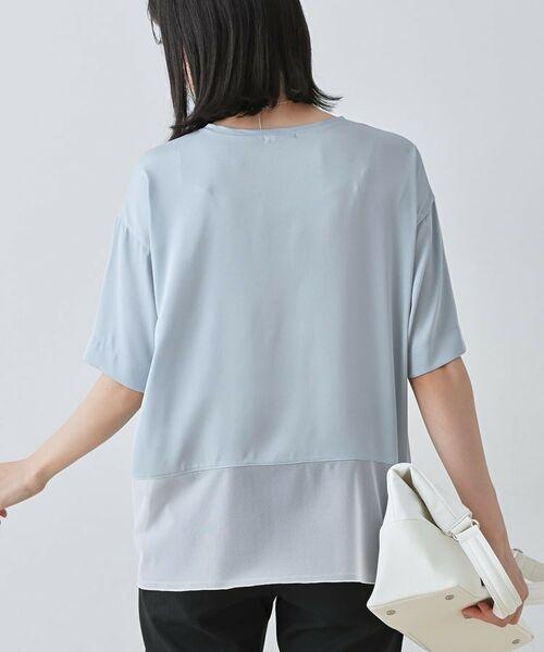 INDIVI / インディヴィ カットソー | 【洗える】裾シアー半袖トップス | 詳細14