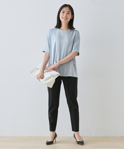 INDIVI / インディヴィ カットソー | 【洗える】裾シアー半袖トップス | 詳細15