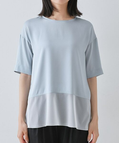 INDIVI / インディヴィ カットソー | 【洗える】裾シアー半袖トップス | 詳細18