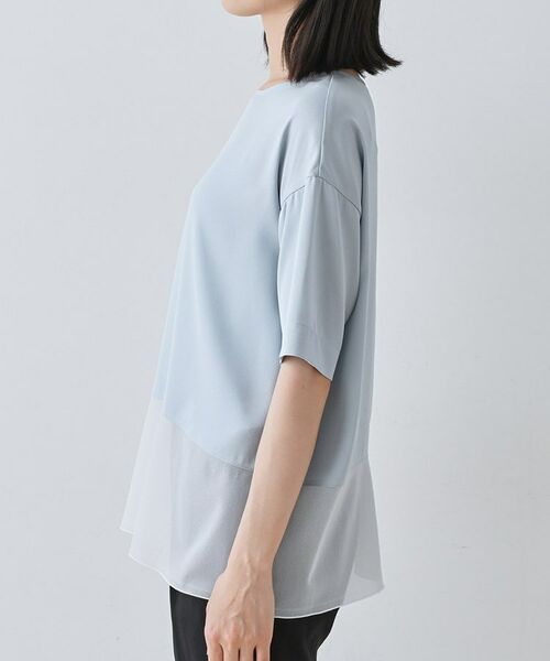 INDIVI / インディヴィ カットソー | 【洗える】裾シアー半袖トップス | 詳細19