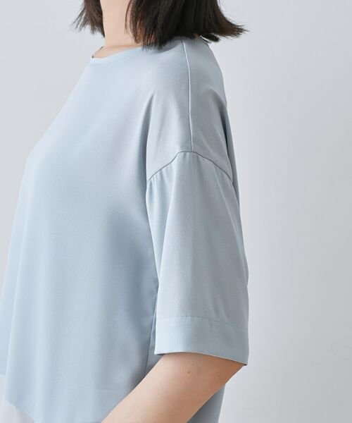 INDIVI / インディヴィ カットソー | 【洗える】裾シアー半袖トップス | 詳細22